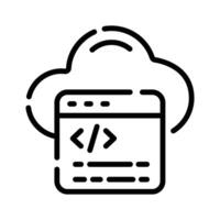 Modern handy line style icon of cloud programming vector