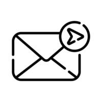 Here is a line style icon of send email vector