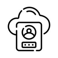 Well designed line style icon of cloud profile login vector