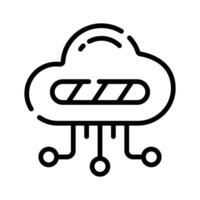 Get this handy yet simple line style icon of cloud loading concept vector