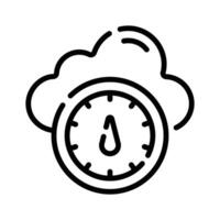 Meter indicator denoting cloud performance line icon vector