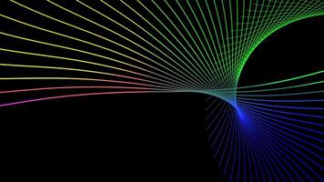 Abstract Colorful Lines and Dots on Black Background video