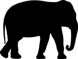Silhouette large African elephant on a white background vector