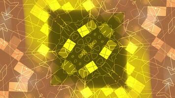 Yellow and brown abstract kaleidoscope perfect for backgrounds, prints, stationery, and digital design projects with a unique and vibrant aesthetic. video