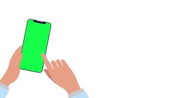 4K motion animation showing a smartphone with green screen and a hand tapping on it. Great for app promos, UI UX demos, mockups, and digital content. video