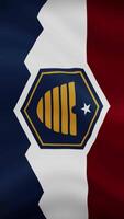 Utah State Waving Flag in Vertical Orientation. Realistic Flag Animation. Seamless Loop Background. video