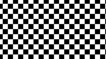 A black-and-white checkered pattern in motion creates an illusion of infinite looping movement in space video