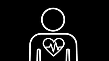An abstract figure with a heart symbol represents emotional intelligence, connection, love, empathy, and deep interpersonal understanding. video