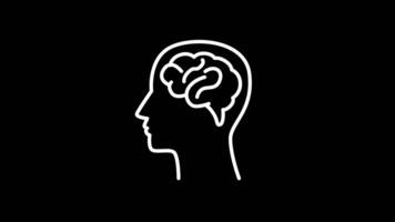 A side profile of a head with a brain inside, symbolizing internal thoughts, awareness, and psychological or neurological understanding. video