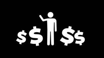 A person appears puzzled surrounded by dollar signs, representing uncertainty and confusion about financial matters or economic decisions. video