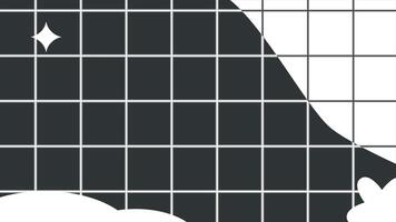 A character navigates a black-and-white grid with snow physics, perfect for puzzles and momentum-based gameplay video