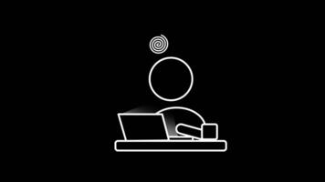 A person working at a desk with a moon overhead conveys staying up late for productivity, creativity, or responsibility beyond regular hours. video