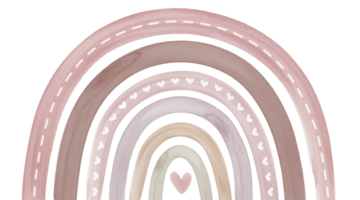 Boho Rainbow in Soft different Browns Watercolor Tones png