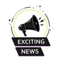 Discover exciting news updates with this bold announcement banner featuring a megaphone and modern style perfect for grabbing attention in your digital content and promotions vector