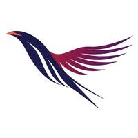 a bird flying with its wings spread out vector