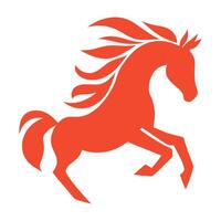 a red horse running on a white background vector