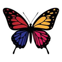 a colorful butterfly is shown on a white background vector