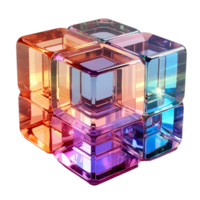 A cube with many different colored cubes inside png