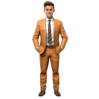 A man in a suit and tie standing with his hands in his pockets png