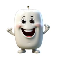 A cartoon character of an apple with a smile png