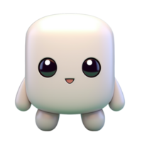 A small white cube with eyes and a smile png