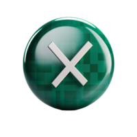 A green button with an x on it png