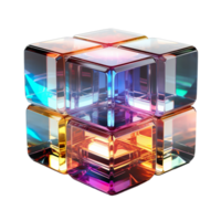 A cube with colorful lights on it png
