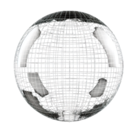 A sphere with a grid pattern on it png
