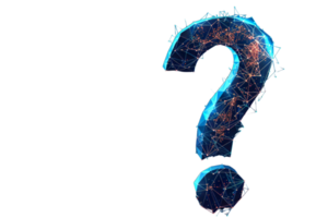 A question mark made of a network of dots png