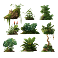 A set of plants and trees in various sizes png