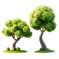Two trees are shown in a 3d rendering png