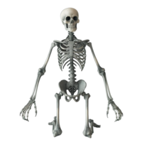 A skeleton is standing on its knees png