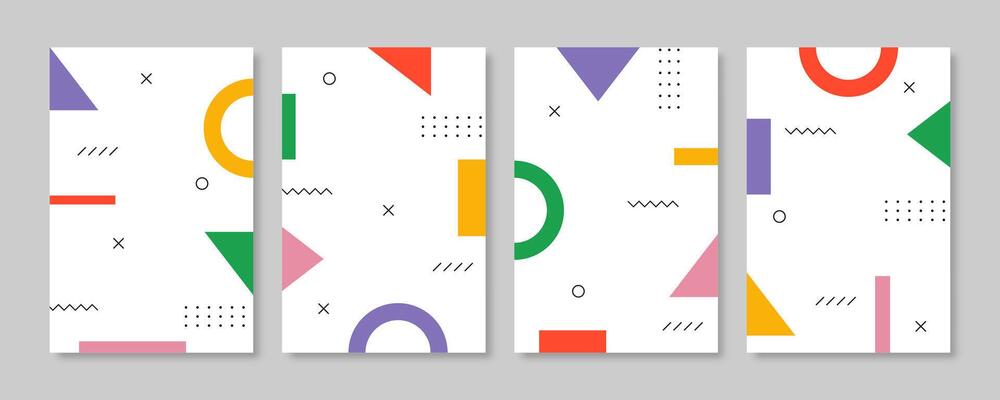 Memphis style geometric cover design