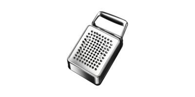 Stainless Steel Box Grater For Kitchen Use. Essential Tool For Grating Cheese And Vegetables Isolated On Transparent Background png