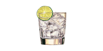 Glass Of Iced Water With Lime Slice. Refreshing Beverage For Hydration And Summer Coolness Isolated On Transparent Background png