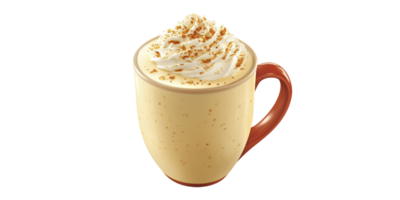 Creamy Eggnog In Mug With Whipped Cream And Cinnamon. Festive Holiday Beverage Delight Isolated On Transparent Background png