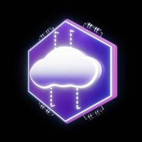 Rotating 3D Cloud with Flowing Energy Streams on Transparent Background video