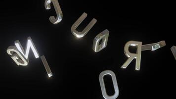 3d chrome letters transform into introduction text with transparent background video