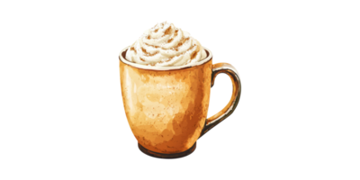 Creamy Cappuccino In Rustic Mug. Warm Beverage With Whipped Cream And Cinnamon Isolated On Transparent Background png