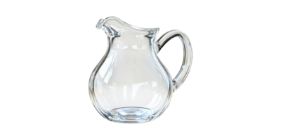 Elegant Clear Glass Pitcher With Handle. Perfect For Serving Beverages And Enhancing Table Aesthetics Isolated On Transparent Background png