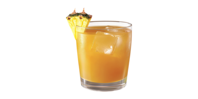 Refreshing Pineapple Juice With Ice And Garnish. Tropical Beverage For Summer Isolated On Transparent Background png