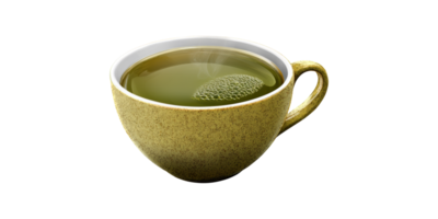 Green Tea In Rustic Cup. Refreshing Beverage For Relaxation And Wellness Isolated On Transparent Background png