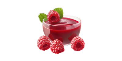 Raspberry Dessert With Fresh Berries. Sweet And Refreshing Fruit Treat Isolated On Transparent Background png
