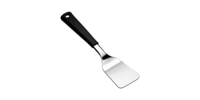 Metal Spatula With Black Handle. Essential Kitchen Utensil For Cooking Isolated On Transparent Background png
