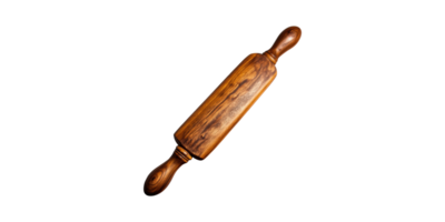 Wooden Rolling Pin. Essential Baking Tool For Dough Preparation Isolated On Transparent Background png