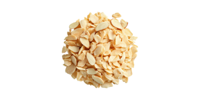 Sliced Almonds. Nutritious Ingredient For Baking And Cooking Isolated On Transparent Background png