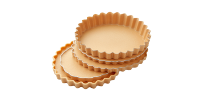 Stack Of Fluted Tart Pans For Baking. Essential Tools For Pastry And Dessert Preparation Isolated On Transparent Background png