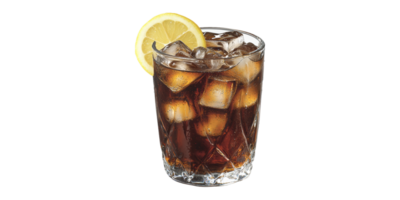 Glass Of Iced Drink With Lemon Slice. Refreshing Beverage For Summer And Social Gatherings Isolated On Transparent Background png