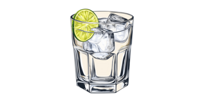 Glass Of Iced Water With Lime Slice. Refreshing Beverage For Hydration And Summer Cooling Isolated On Transparent Background png