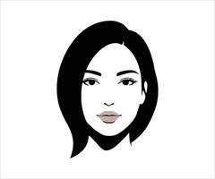 Design-ready logo showcasing a young woman's face in silhouette form. vector